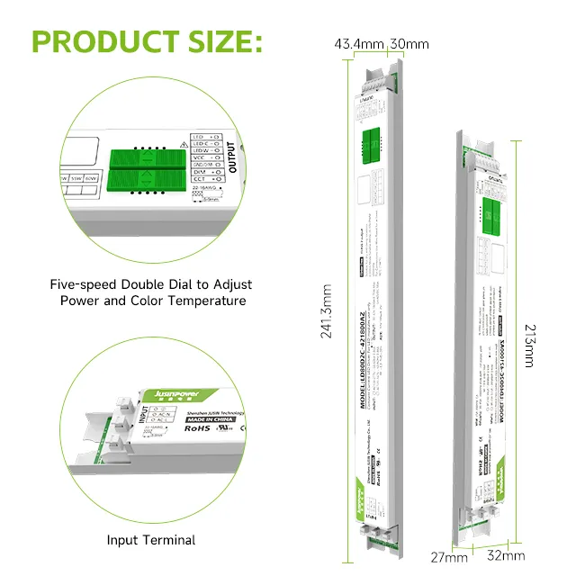 Pemacu LED Putih Boleh Diperedupkan Dalam